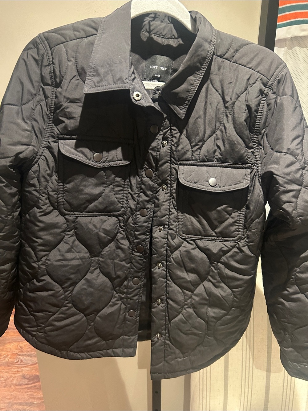 Love Tree Quilted Black Jacket